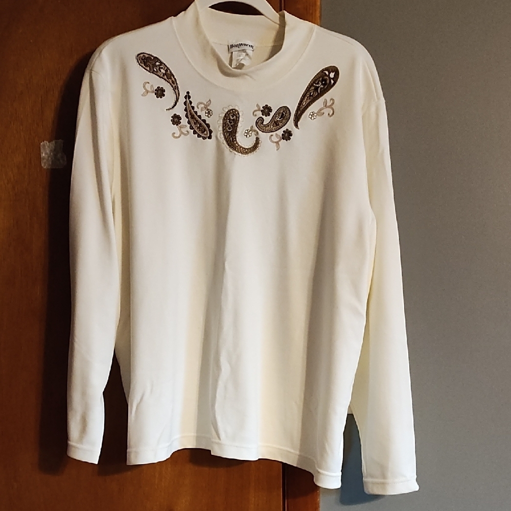 BonWorth White Embellished Long Sleeve Tunic